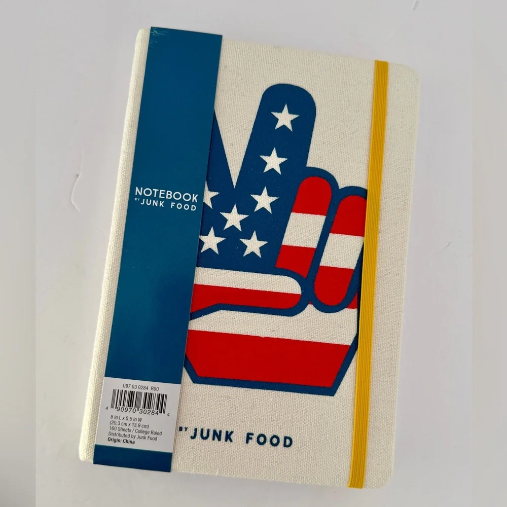 JUNK FOOD USA Patriotic Peace Sign Notebooks. Set of 2